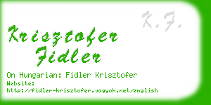 krisztofer fidler business card